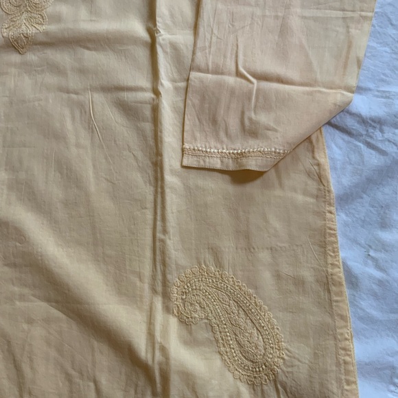 Tunic Kurta Woman’s Top Hand Embroidered 100% Cotton Paisely Print - Picture 7 of 10